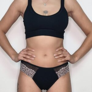 Slip Pizzo Laterale Nero/Rosa