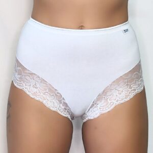 Culotte con pizzo laterale ed elastico lucido rifinito